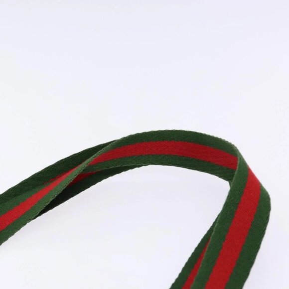 GUCCI GG Supreme Web Sherry Line Tote Bag PVC Beige Red 39 02 003 Auth 136269 - Picture 9 of 16